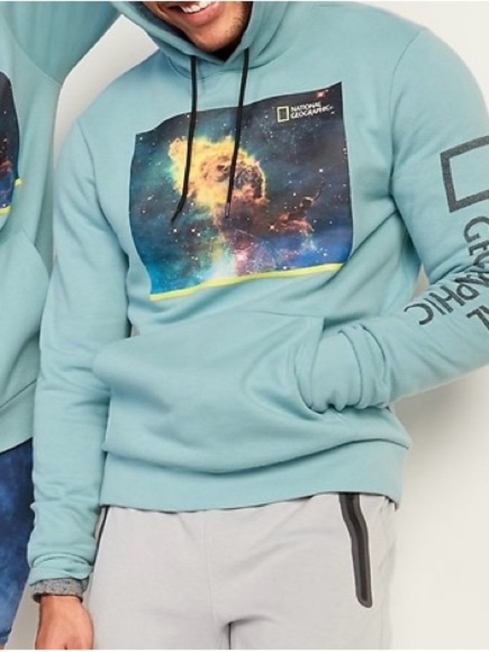 Old Navy National Geographic Graphic Hoodie Sea Haze Mint XXL Tall XXL/T NWT